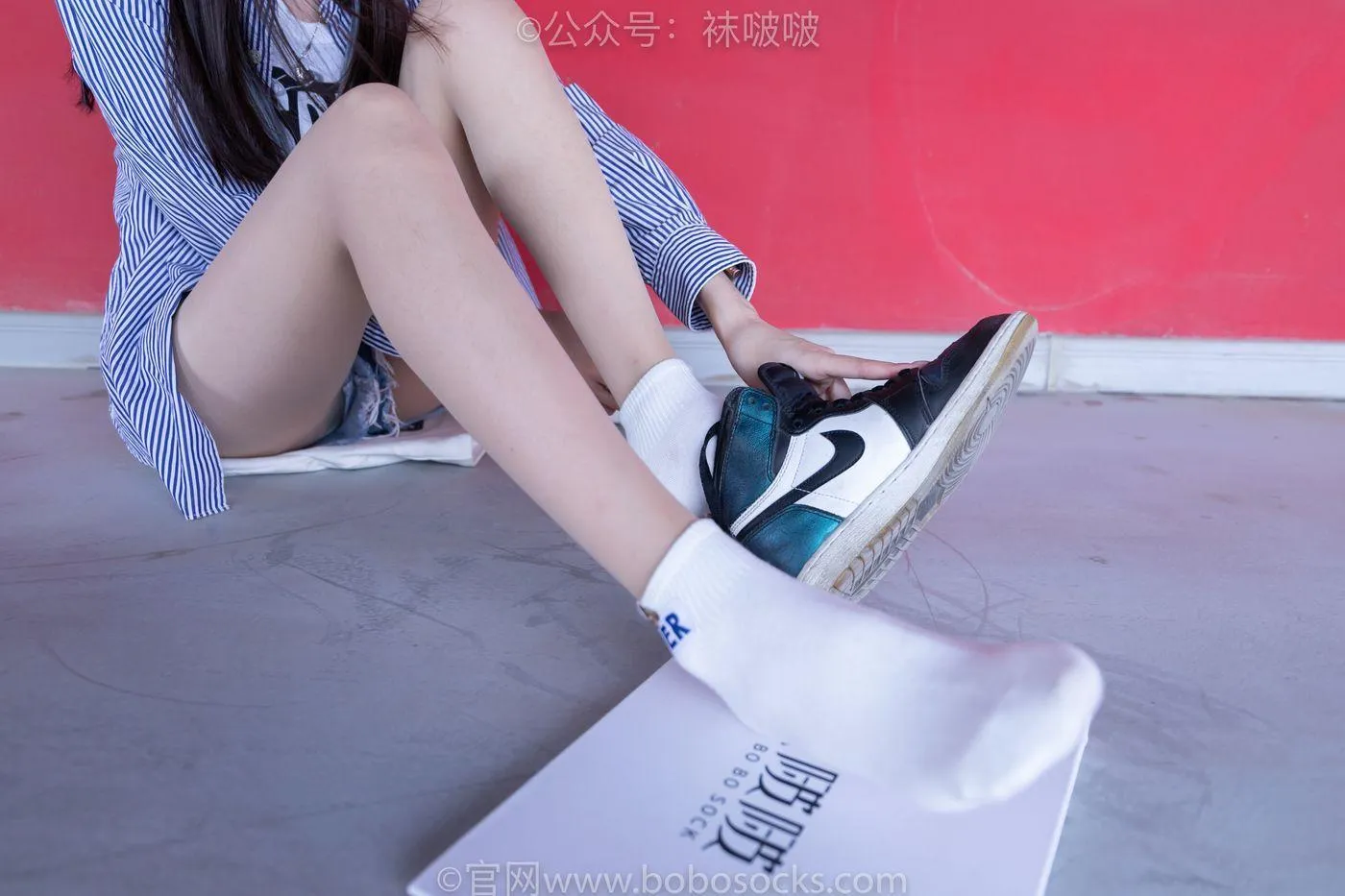 [BoBoSocks袜啵啵]NO.011 稚予-AJ、白色短棉袜、肉丝 [139P]插图1